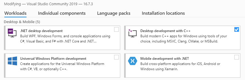 Windows Tools Installation